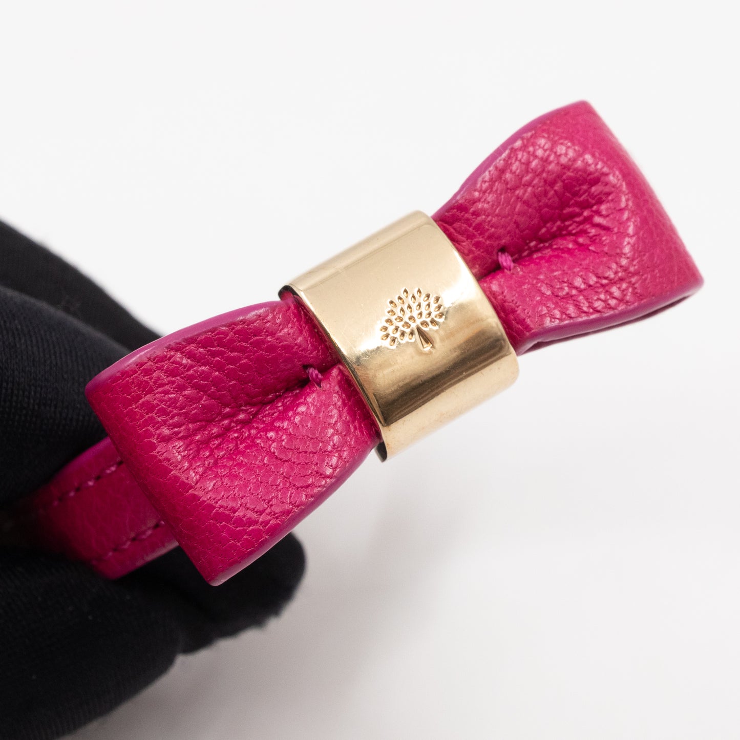 Bow Bracelet Mulberry Pink Leather