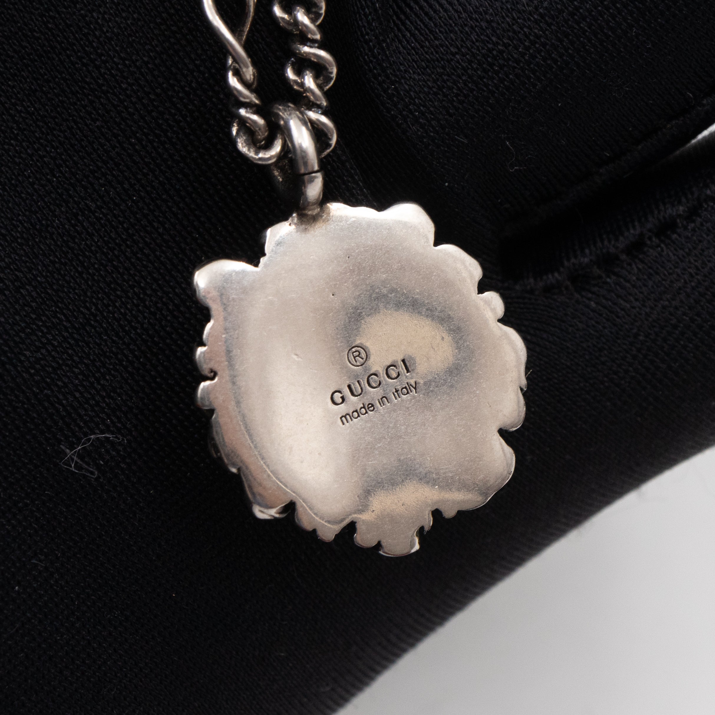 Lion Head Necklace Aged Palladium