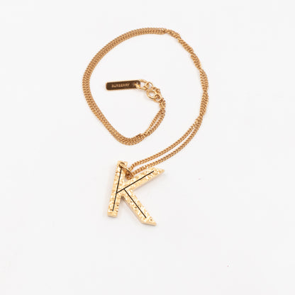 Letter K Pendant Necklace Light Gold