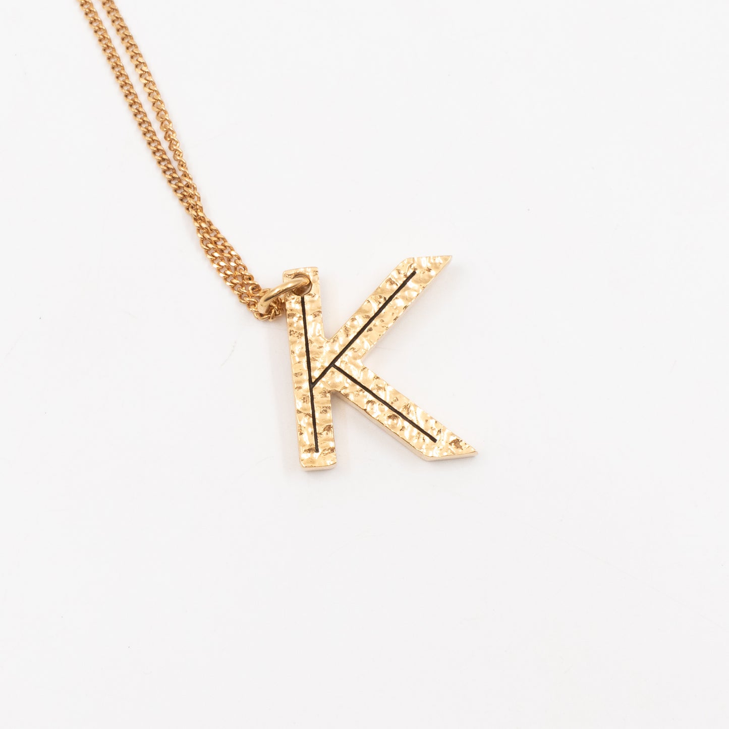 Letter K Pendant Necklace Light Gold