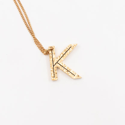 Letter K Pendant Necklace Light Gold