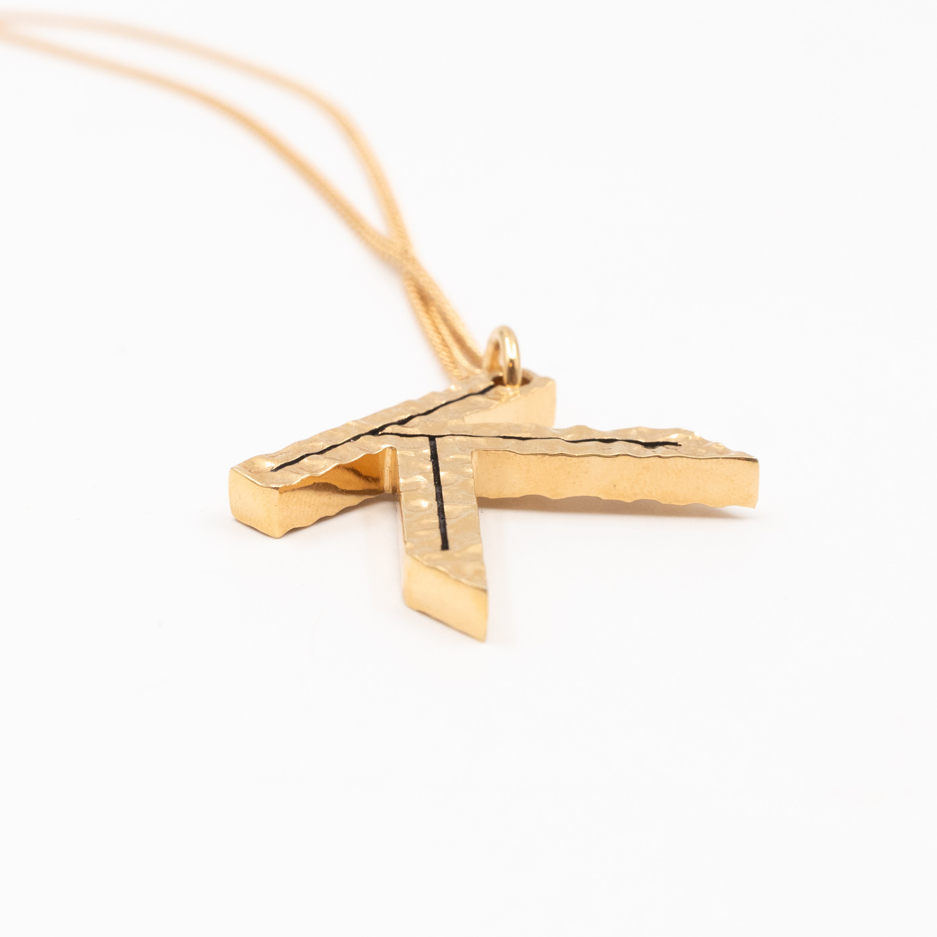 Letter K Pendant Necklace Light Gold
