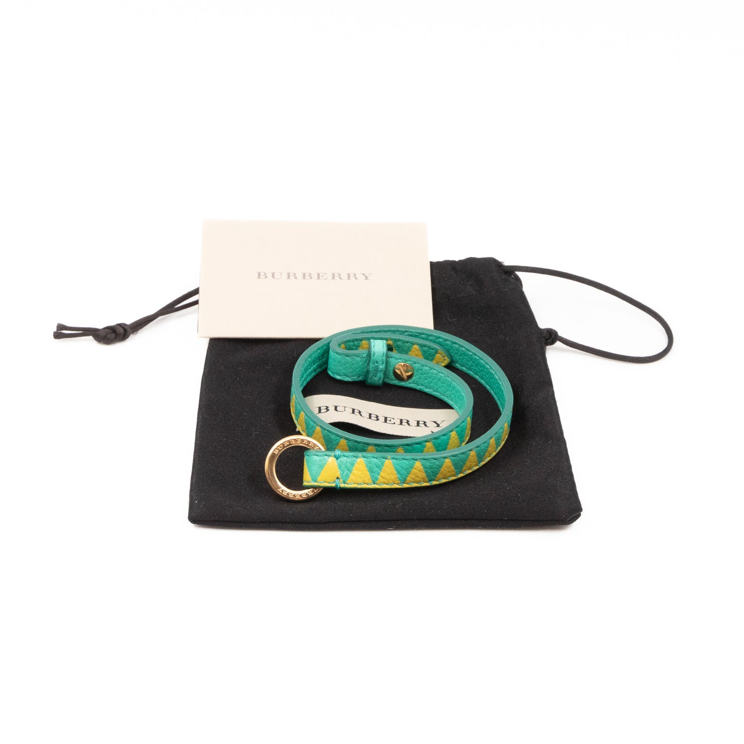 Double Tour Bracelet Green Yellow Leather