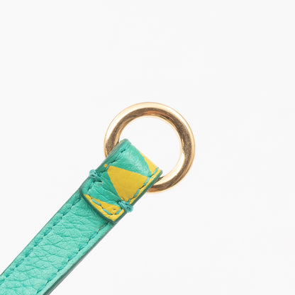 Double Tour Bracelet Green Yellow Leather