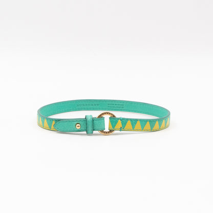 Double Tour Bracelet Green Yellow Leather