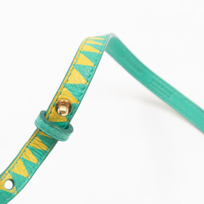 Double Tour Bracelet Green Yellow Leather