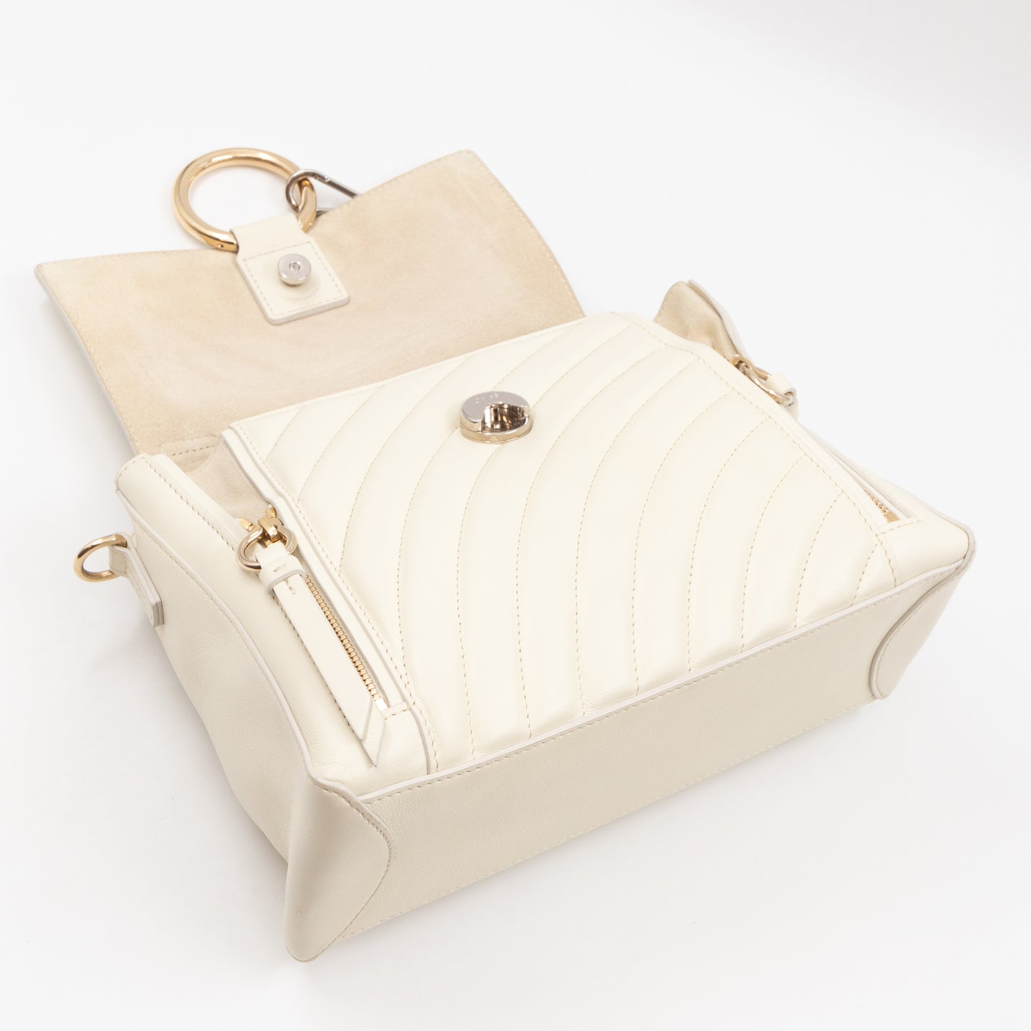 Faye Day Bag Medium Cream Leather