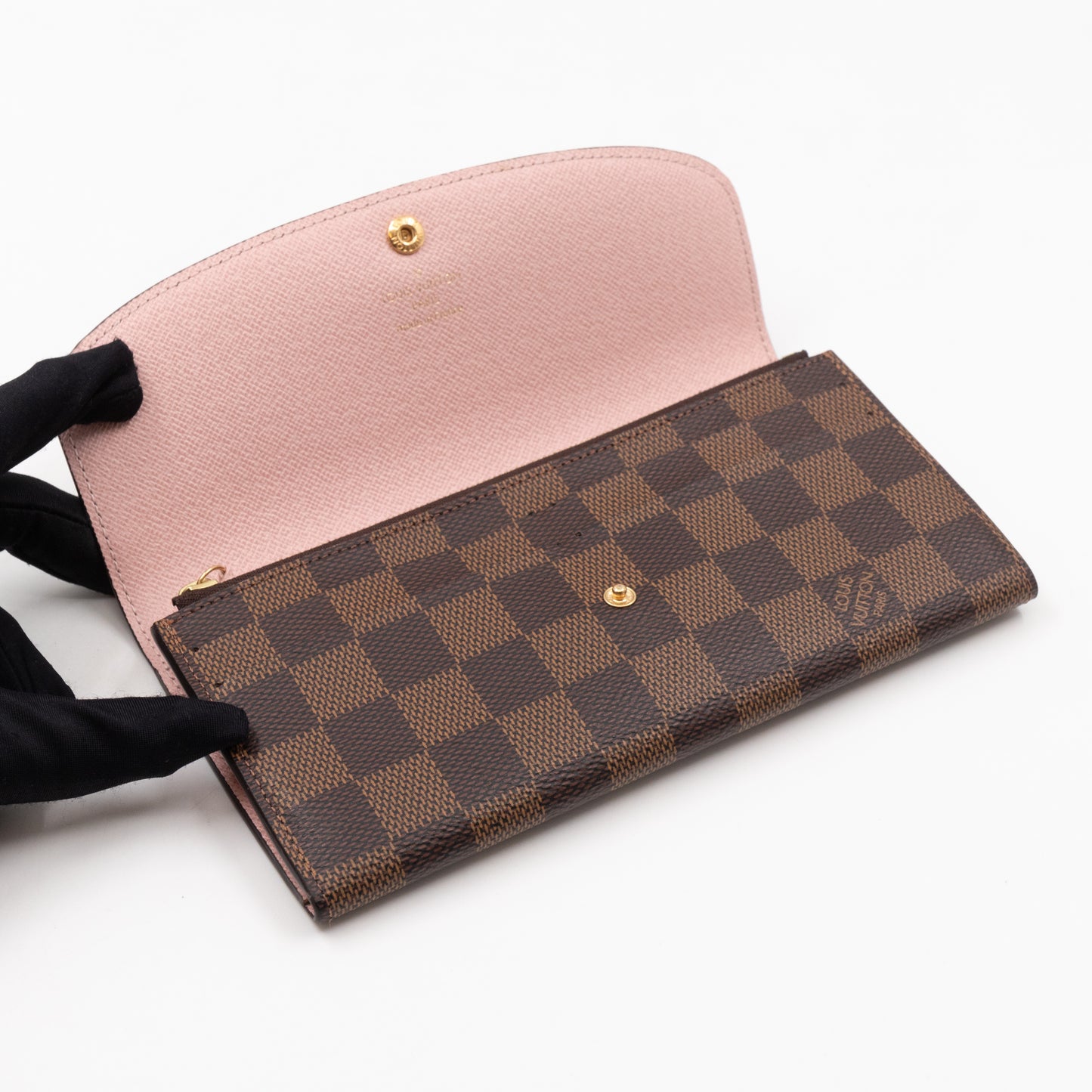 Emilie Wallet Damier Ebene Rose Ballerine