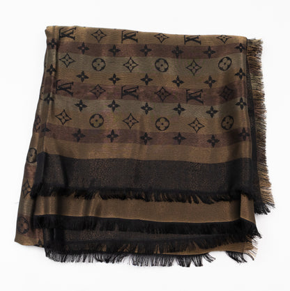 So Shine Monogram Shawl Brown