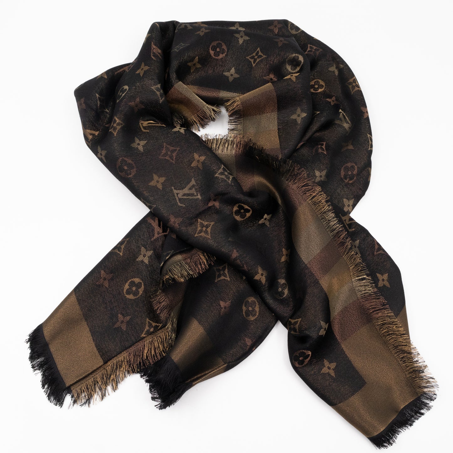 So Shine Monogram Shawl Brown