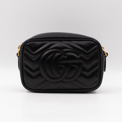 GG Marmont Matelassé Mini Black Leather Bag