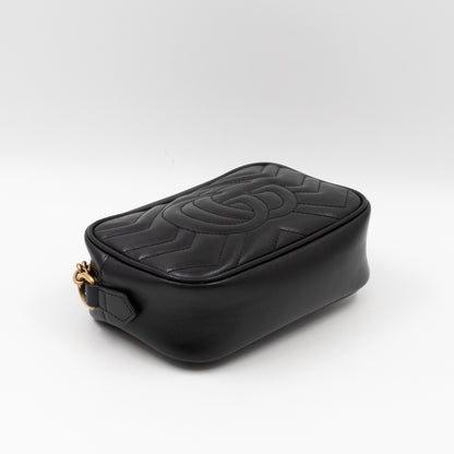 GG Marmont Matelassé Mini Black Leather Bag