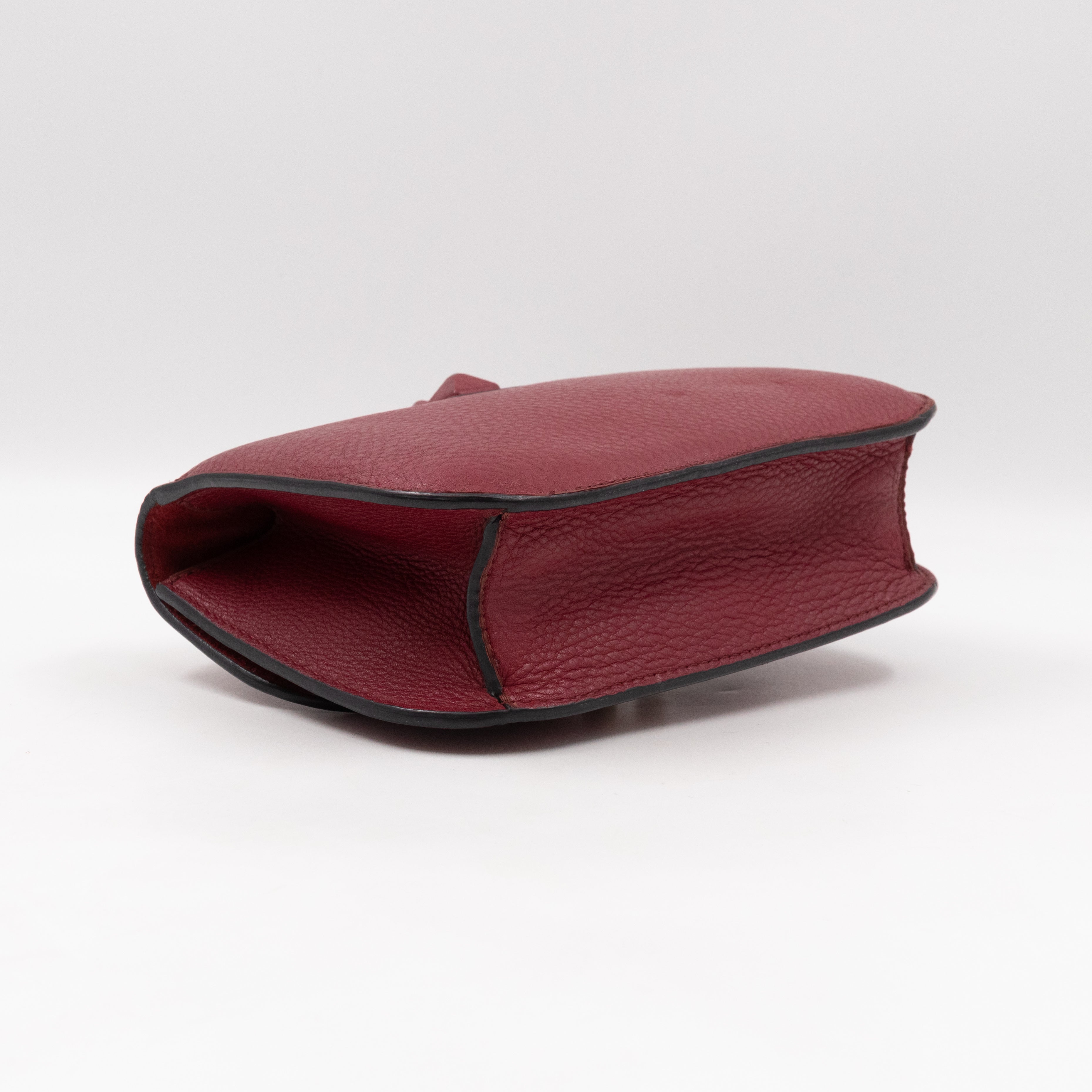 Small Glam Lock Leather Covered Rockstud Flap Bag Burgundy