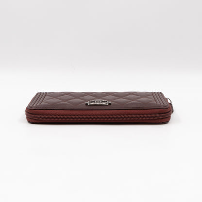 Boy Long Zipped Wallet Burgundy