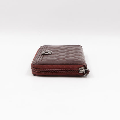 Boy Long Zipped Wallet Burgundy