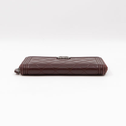 Boy Long Zipped Wallet Burgundy