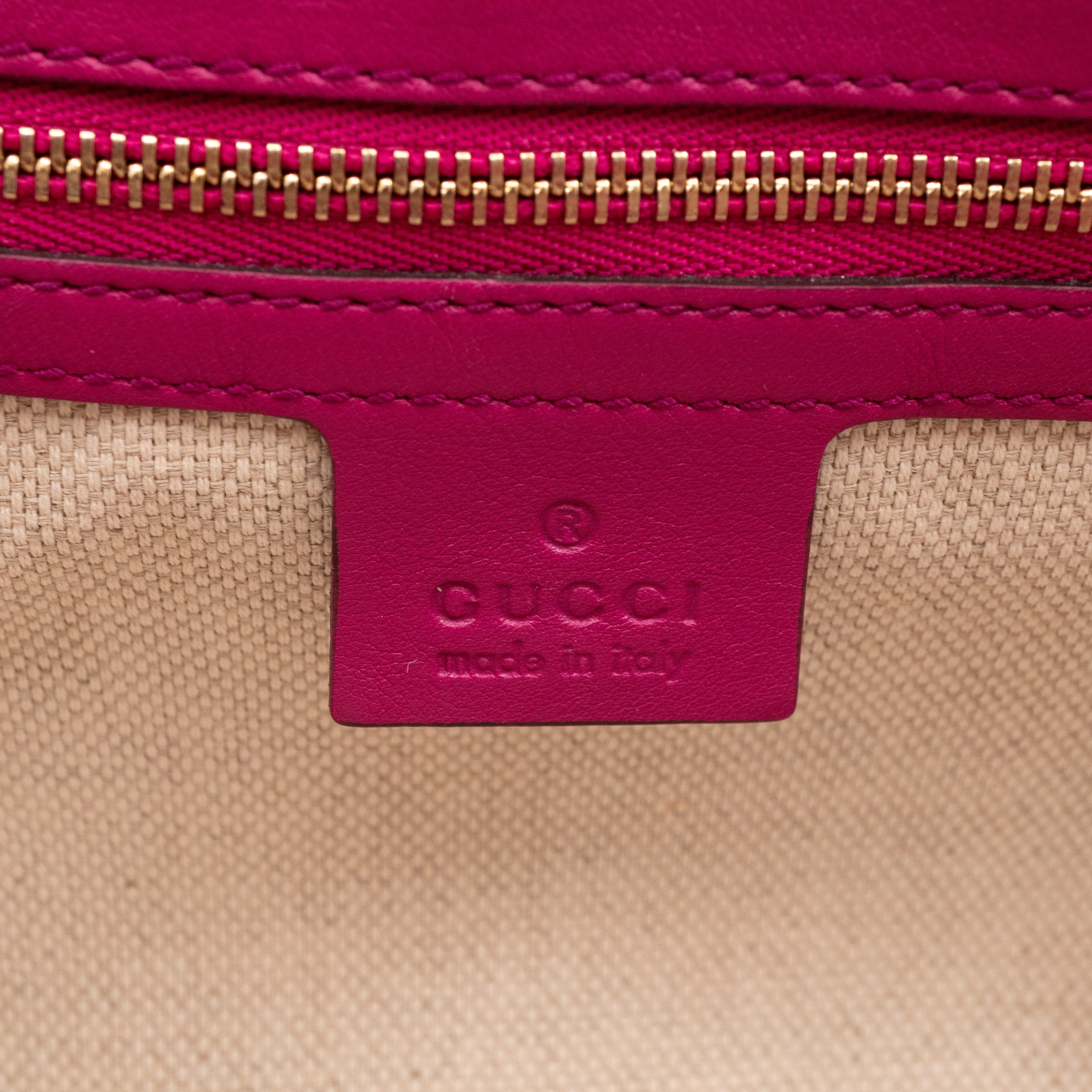 Soho Medium Flap Chain Bag Fuchsia Patent Leather