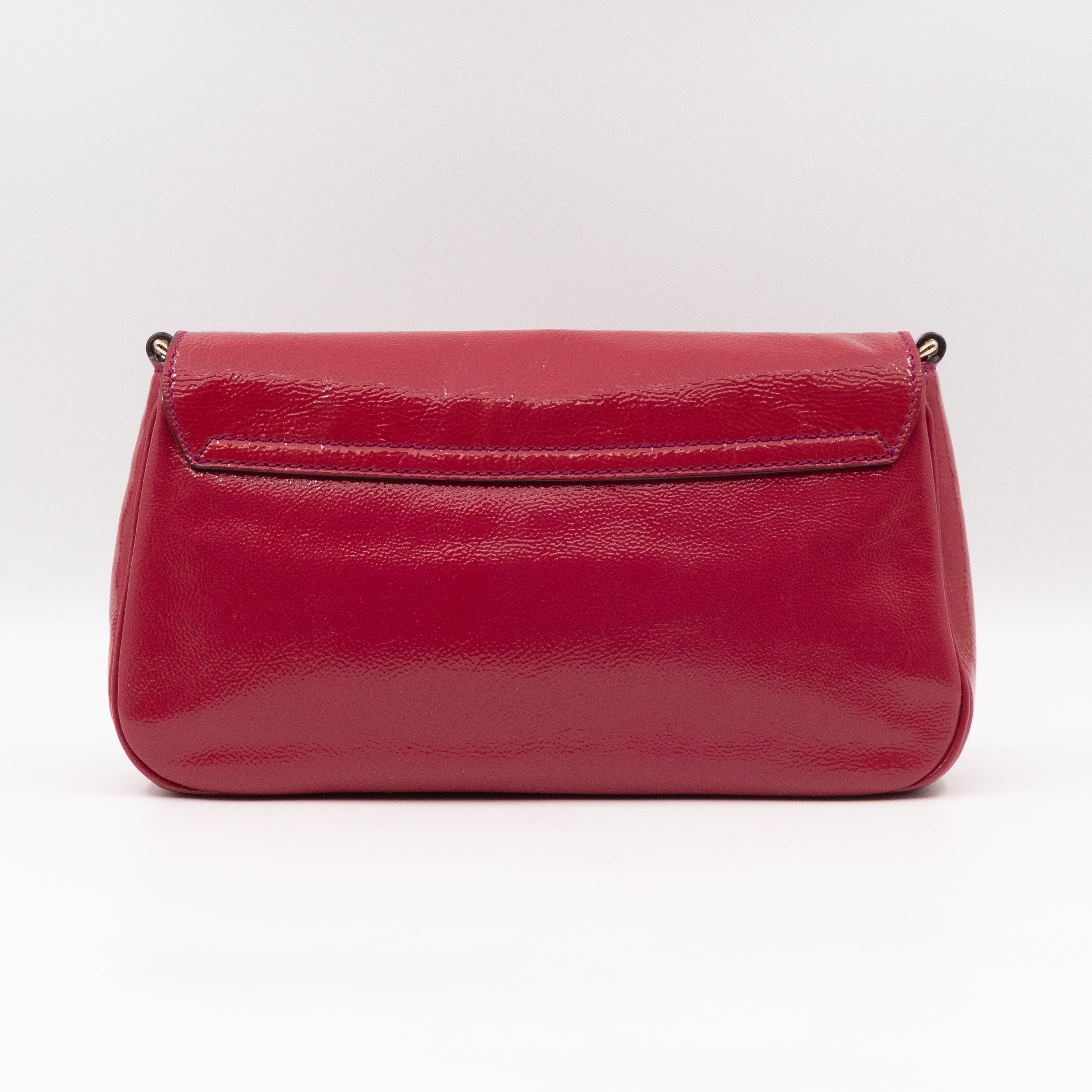 Soho Medium Flap Chain Bag Fuchsia Patent Leather