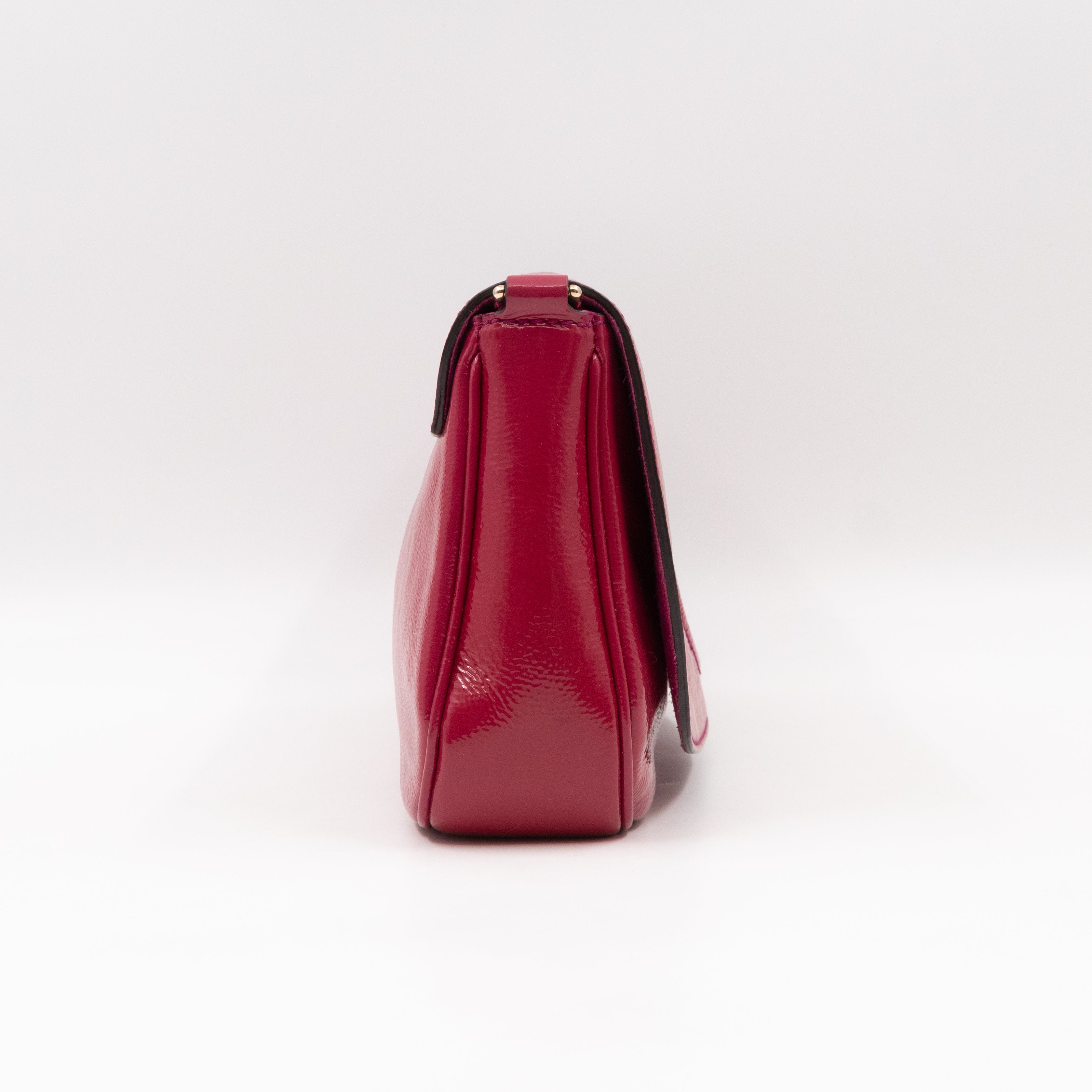 Soho Medium Flap Chain Bag Fuchsia Patent Leather