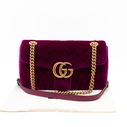 GG Marmont Flap Small Purple Velvet