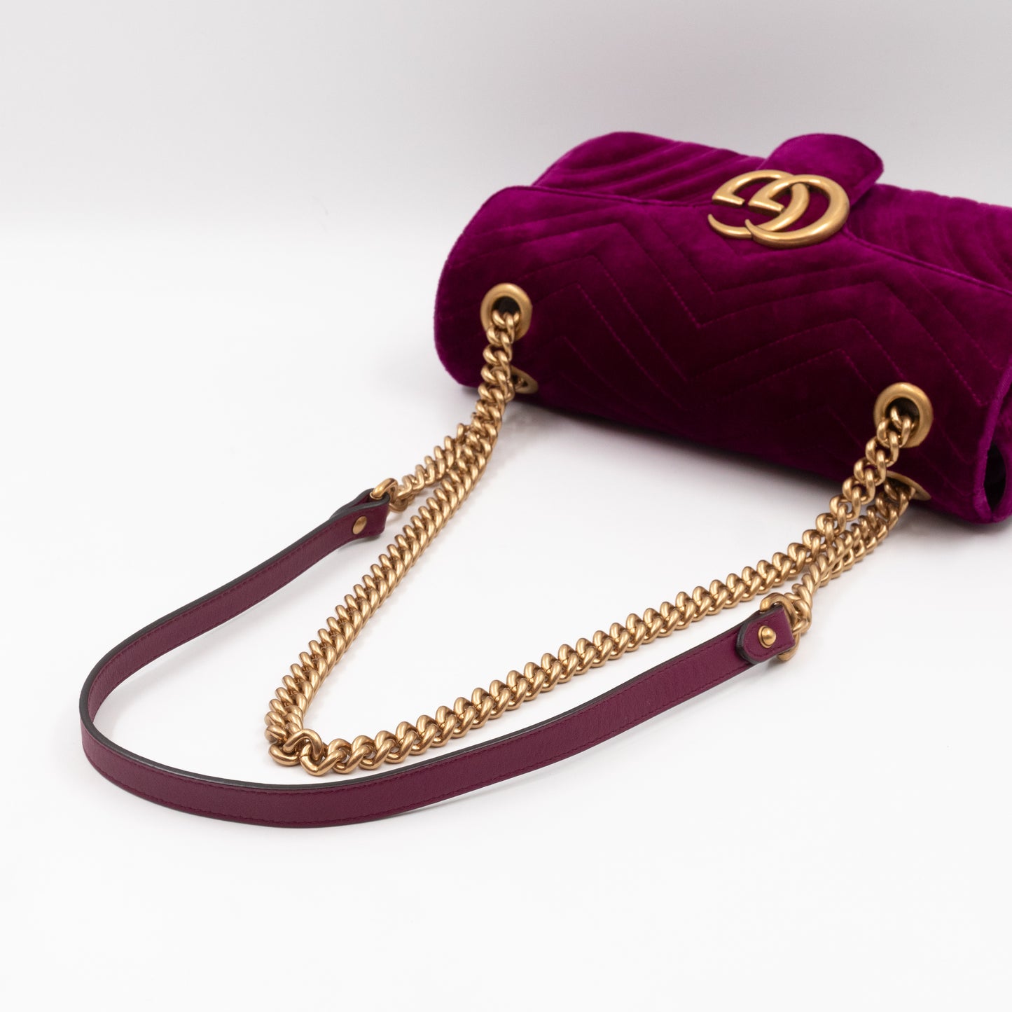 GG Marmont Flap Small Purple Velvet