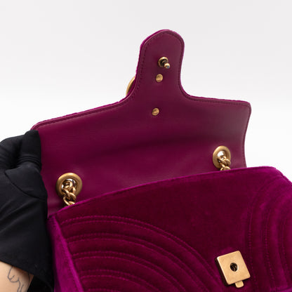 GG Marmont Flap Small Purple Velvet