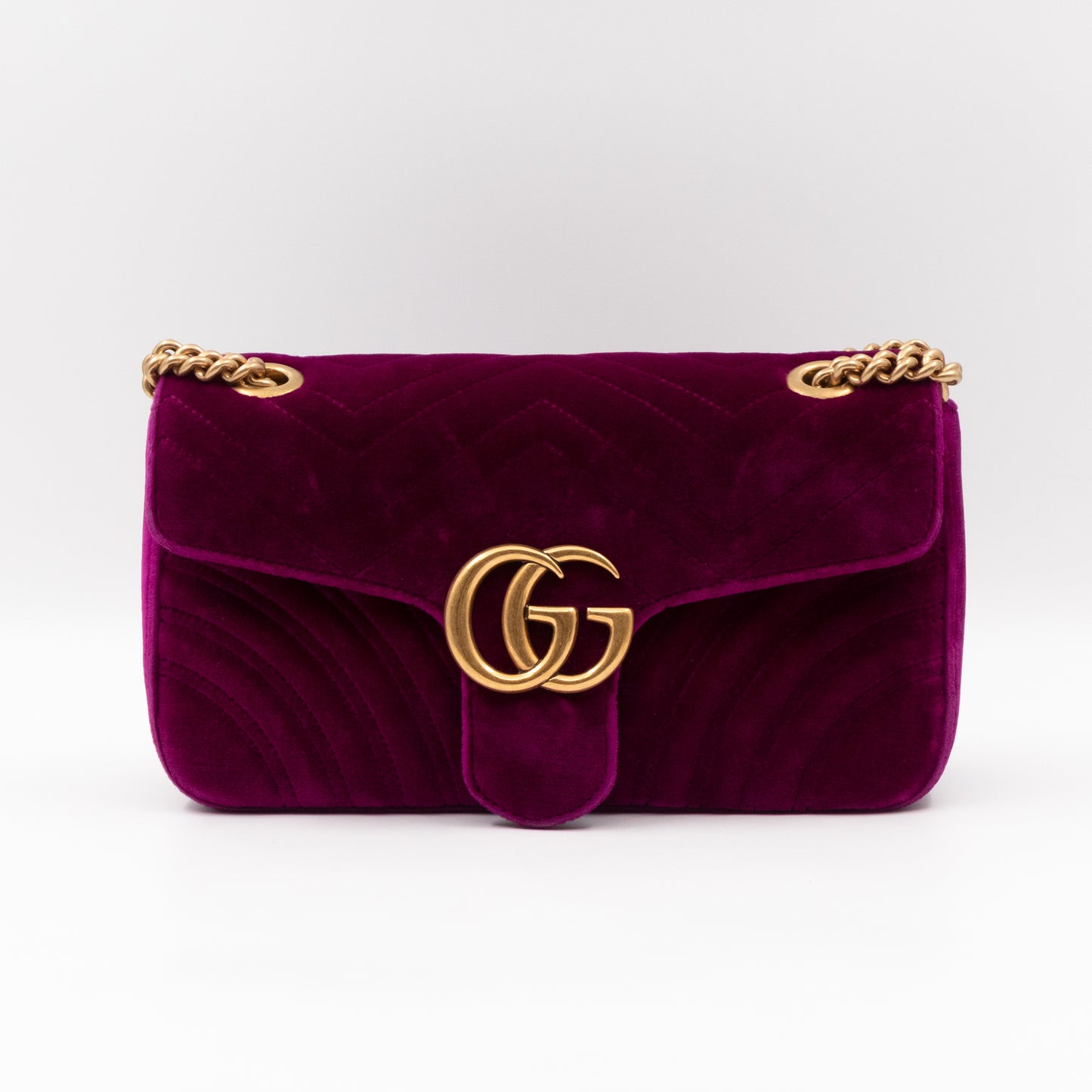 GG Marmont Flap Small Purple Velvet