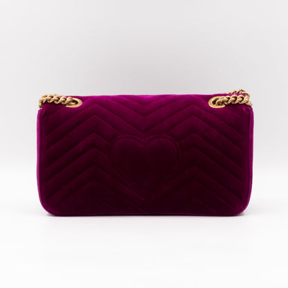 GG Marmont Flap Small Purple Velvet