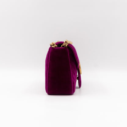 GG Marmont Flap Small Purple Velvet