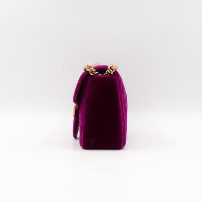 GG Marmont Flap Small Purple Velvet