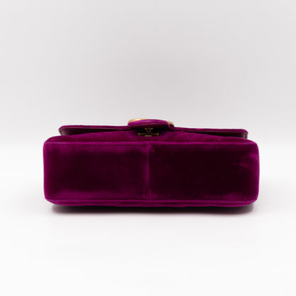 GG Marmont Flap Small Purple Velvet