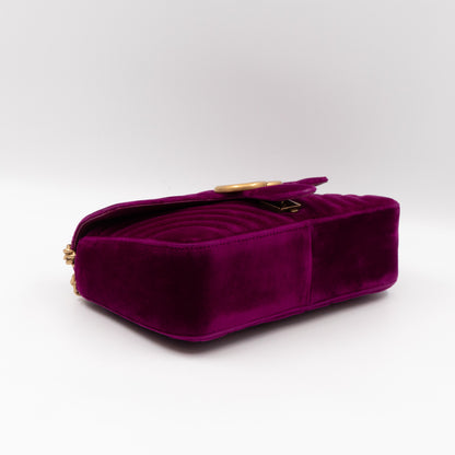 GG Marmont Flap Small Purple Velvet