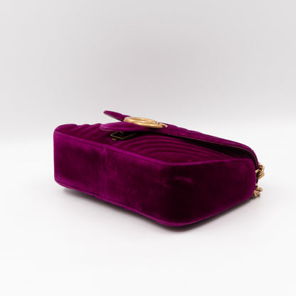 GG Marmont Flap Small Purple Velvet