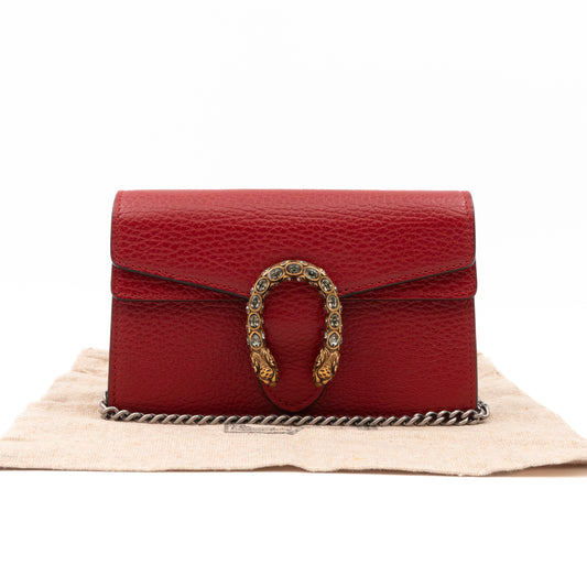 Dionysus Super Mini Red Leather