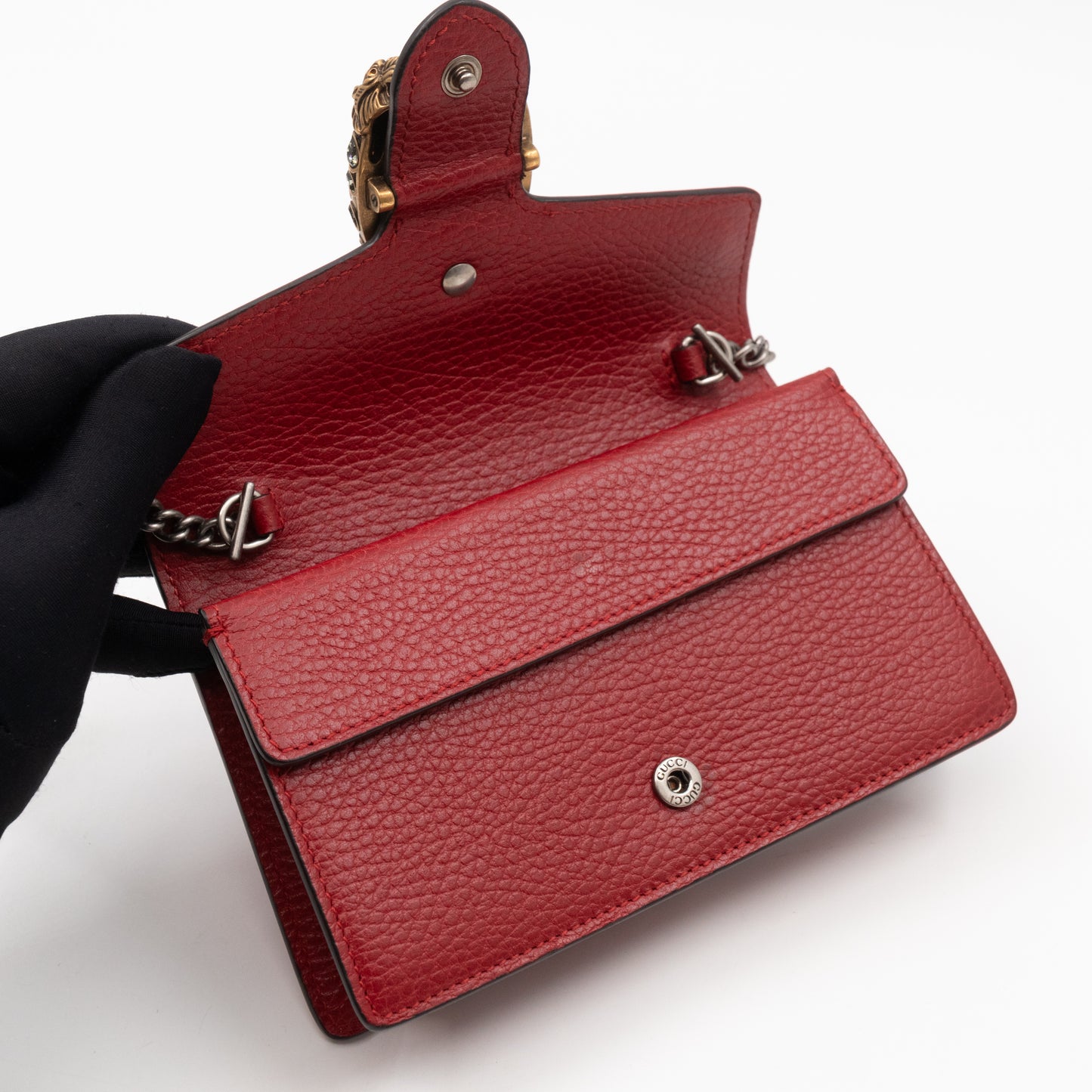 Dionysus Super Mini Red Leather