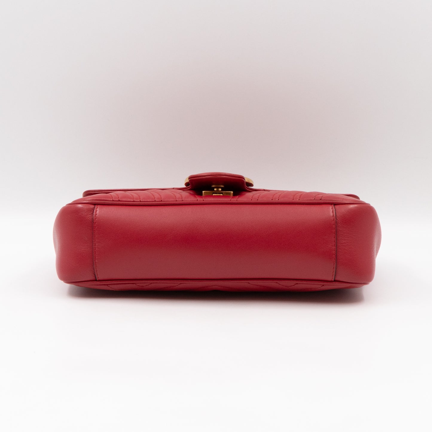 GG Marmont Small Flap Bag Red Matelasse Leather