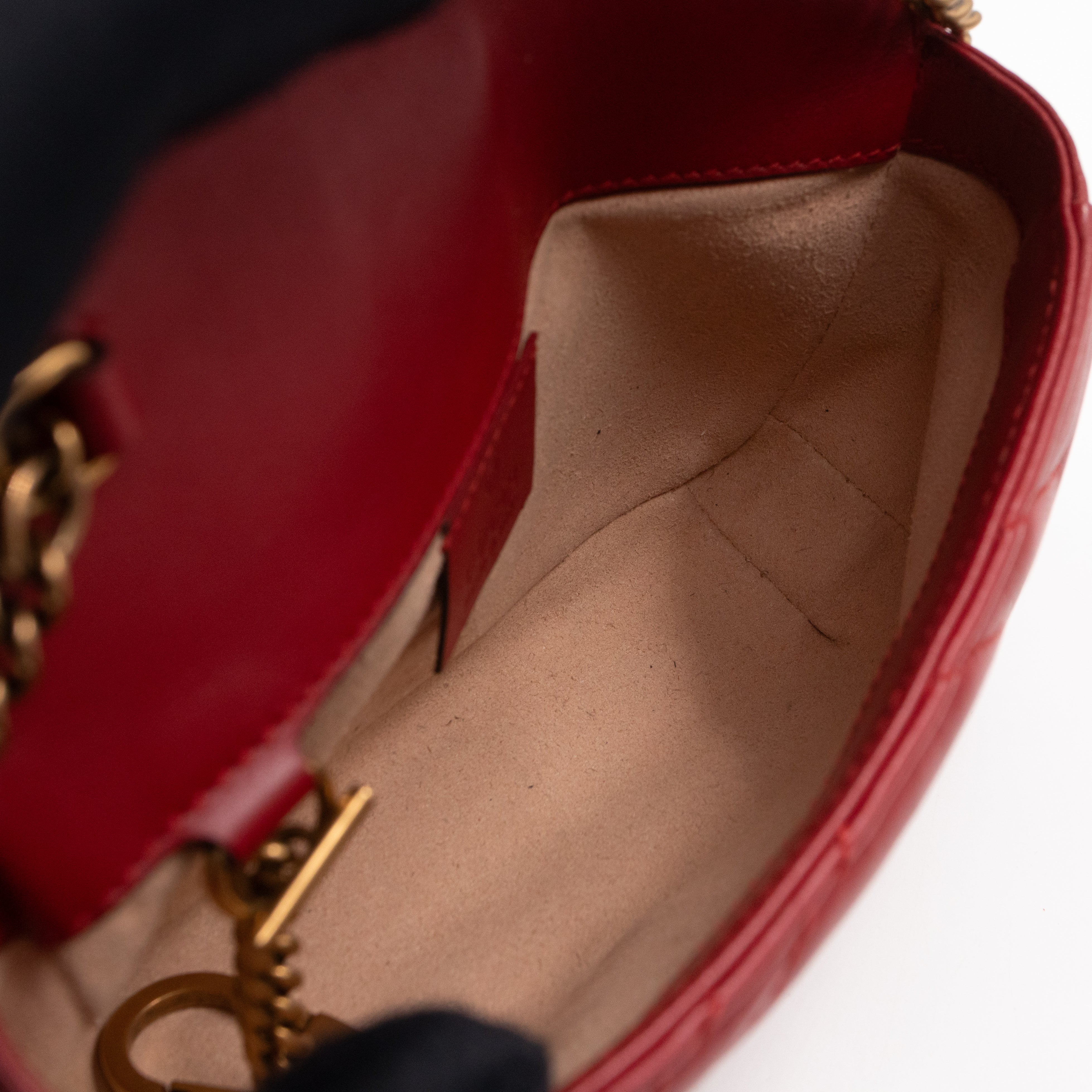 GG Marmont Super Mini Flap Bag Red Leather