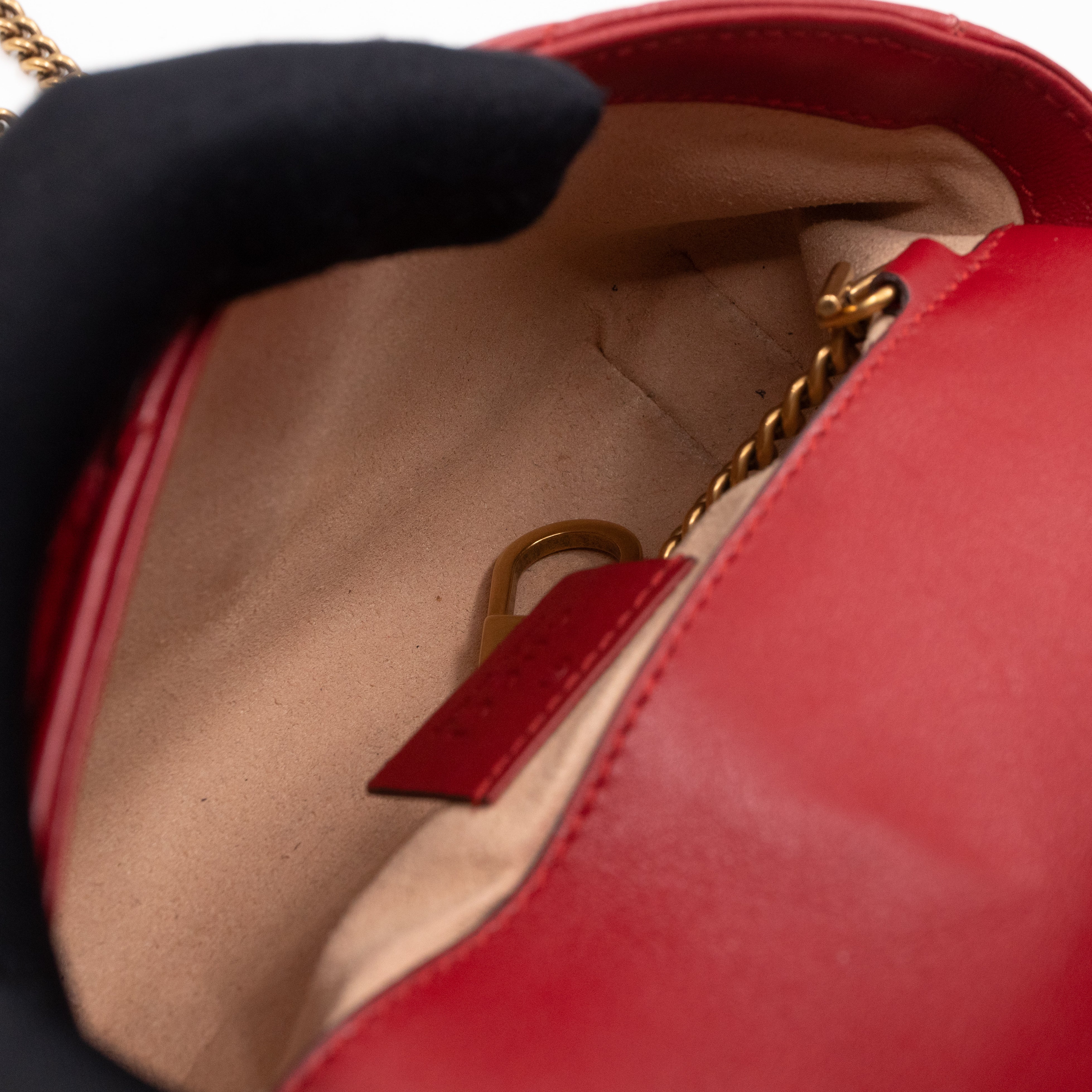 GG Marmont Super Mini Flap Bag Red Leather