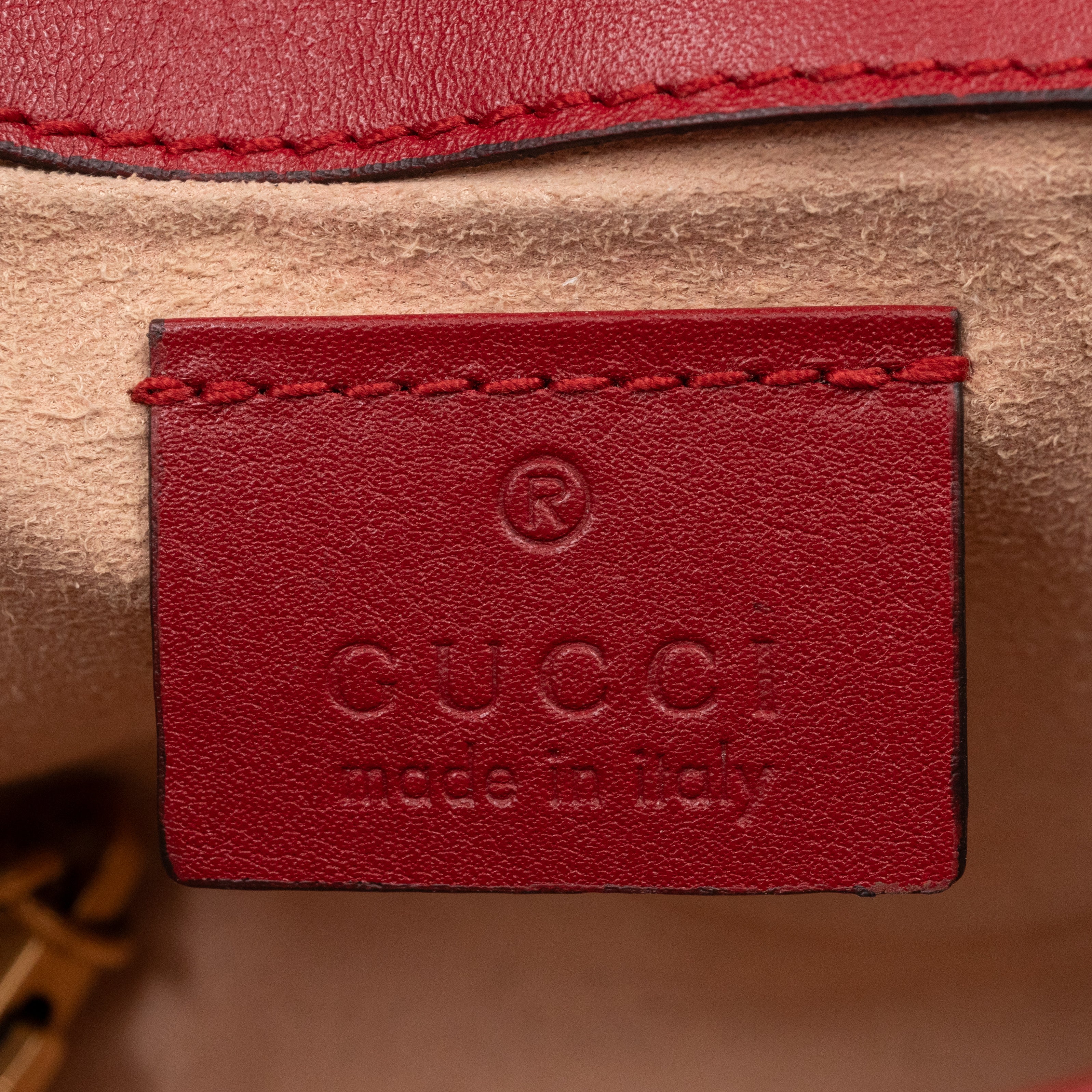 GG Marmont Super Mini Flap Bag Red Leather