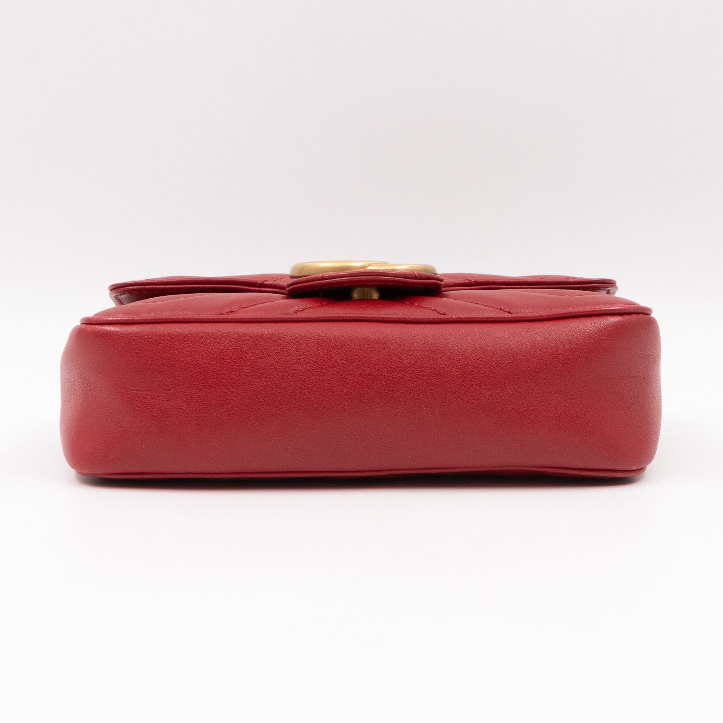 GG Marmont Flap Matelassé Super Mini Red Leather