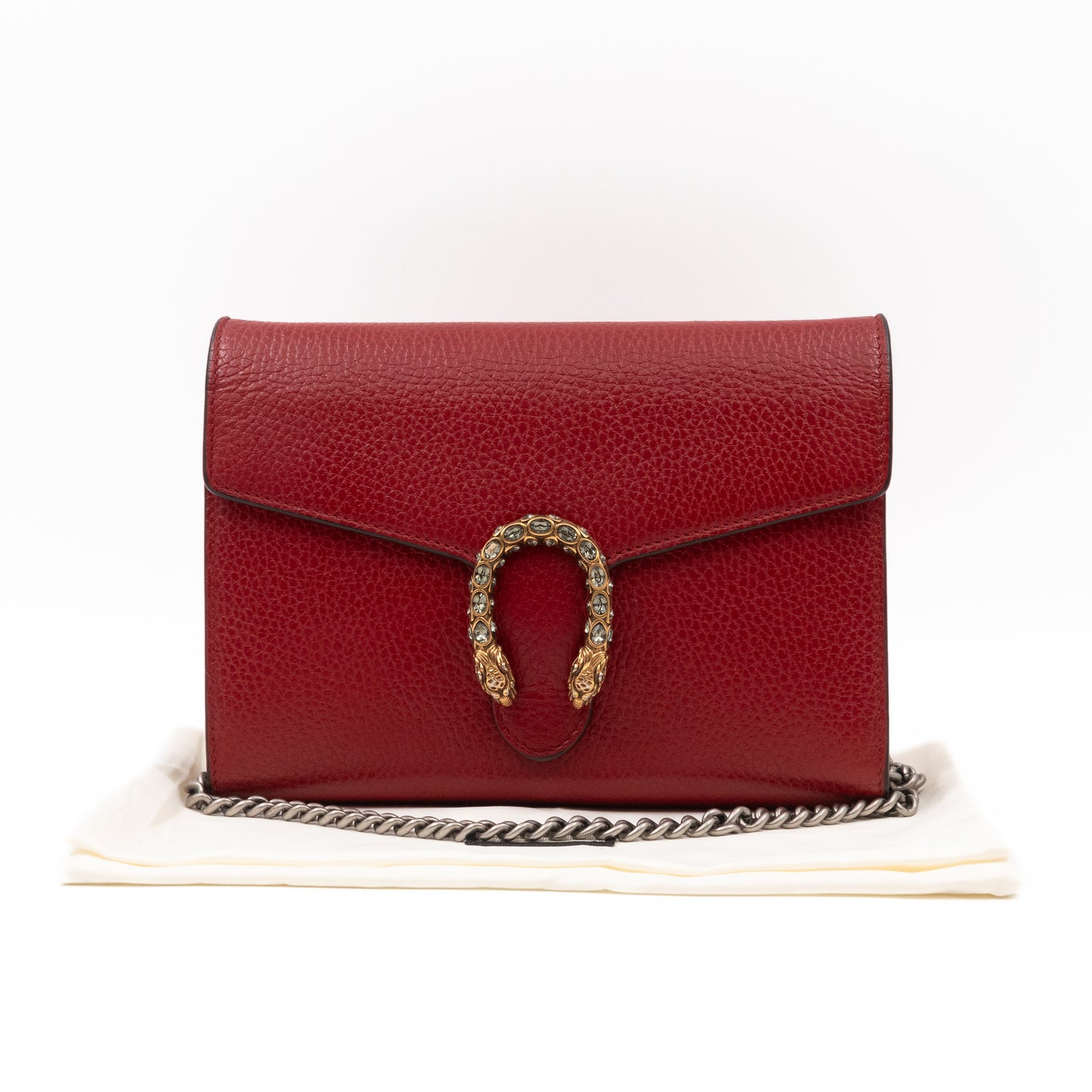 Dionysus Mini Chain Wallet Red Leather