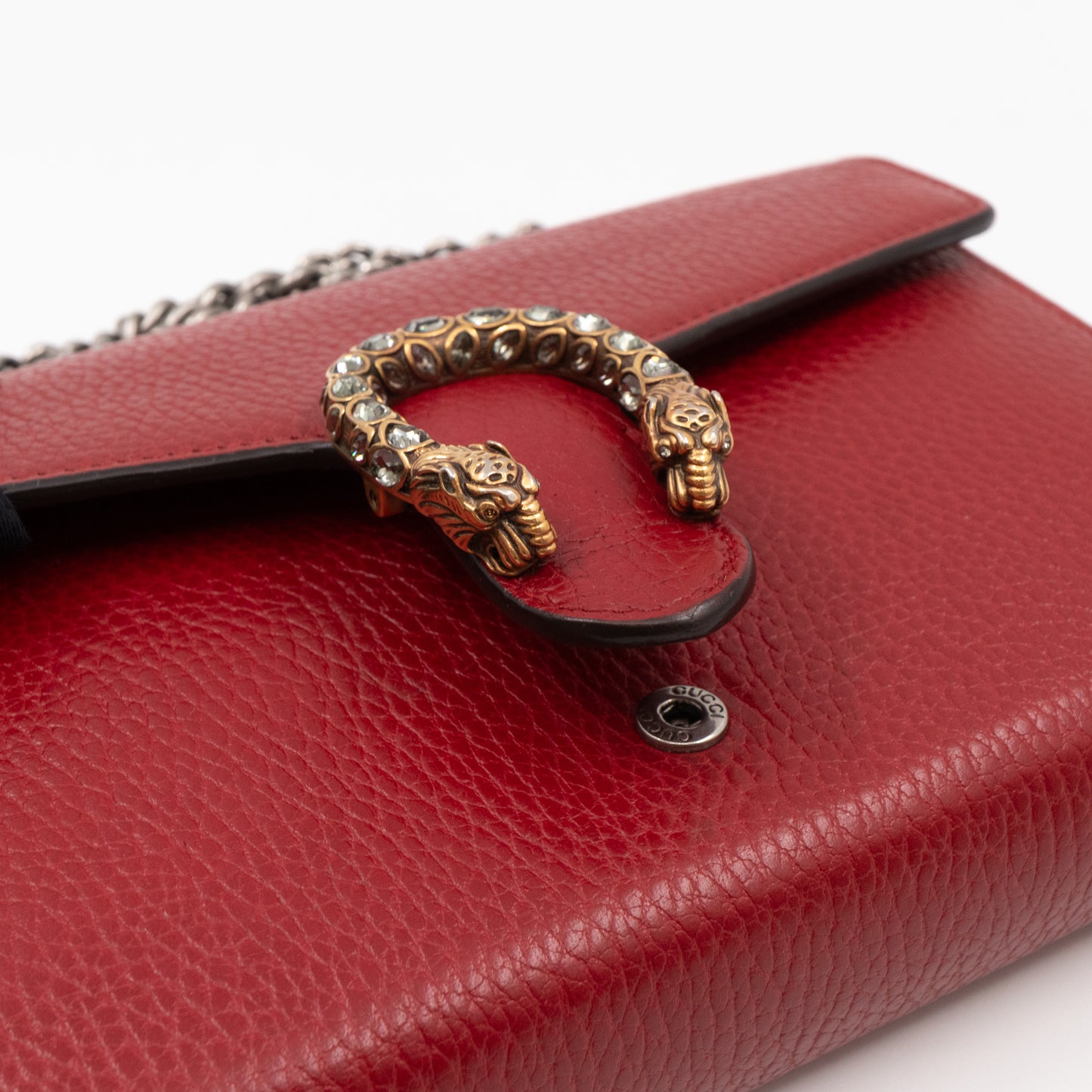 Dionysus Mini Chain Wallet Red Leather