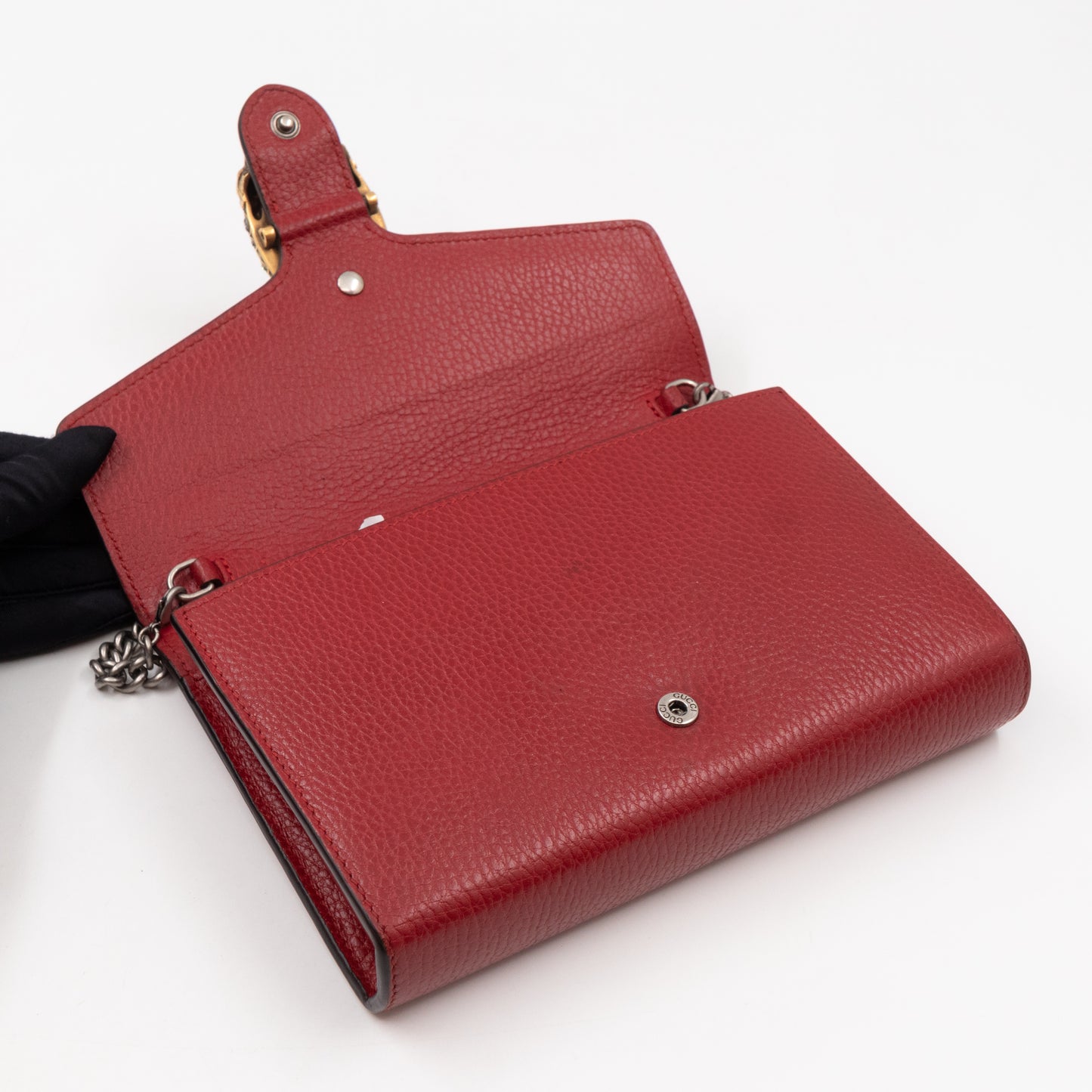 Dionysus Mini Chain Wallet Red Leather