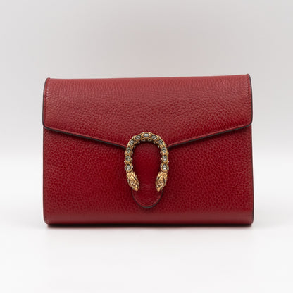 Dionysus Mini Chain Wallet Red Leather