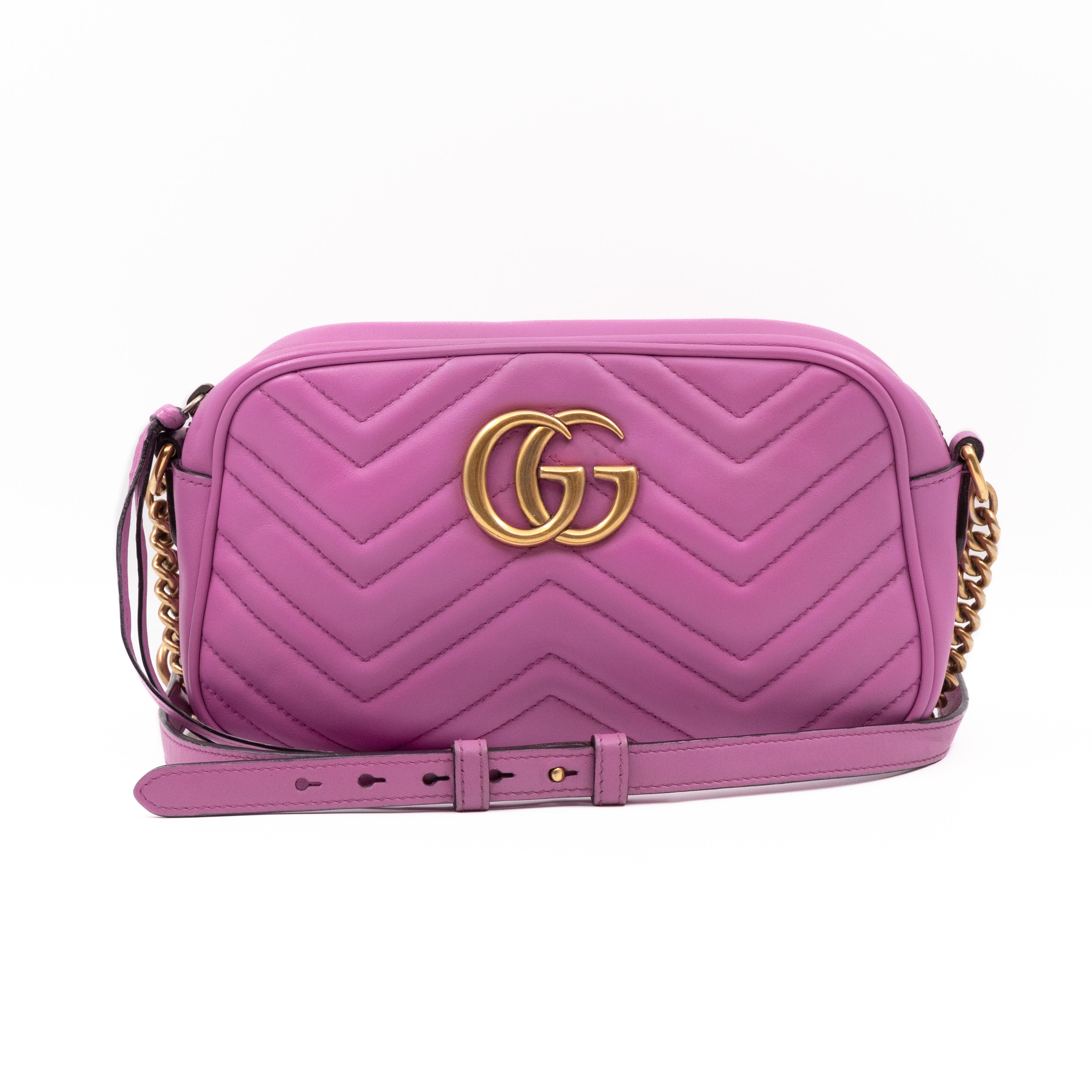 GG Marmont Small Matelasse Pink Leather