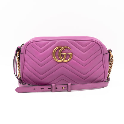 GG Marmont Small Matelasse Pink Leather