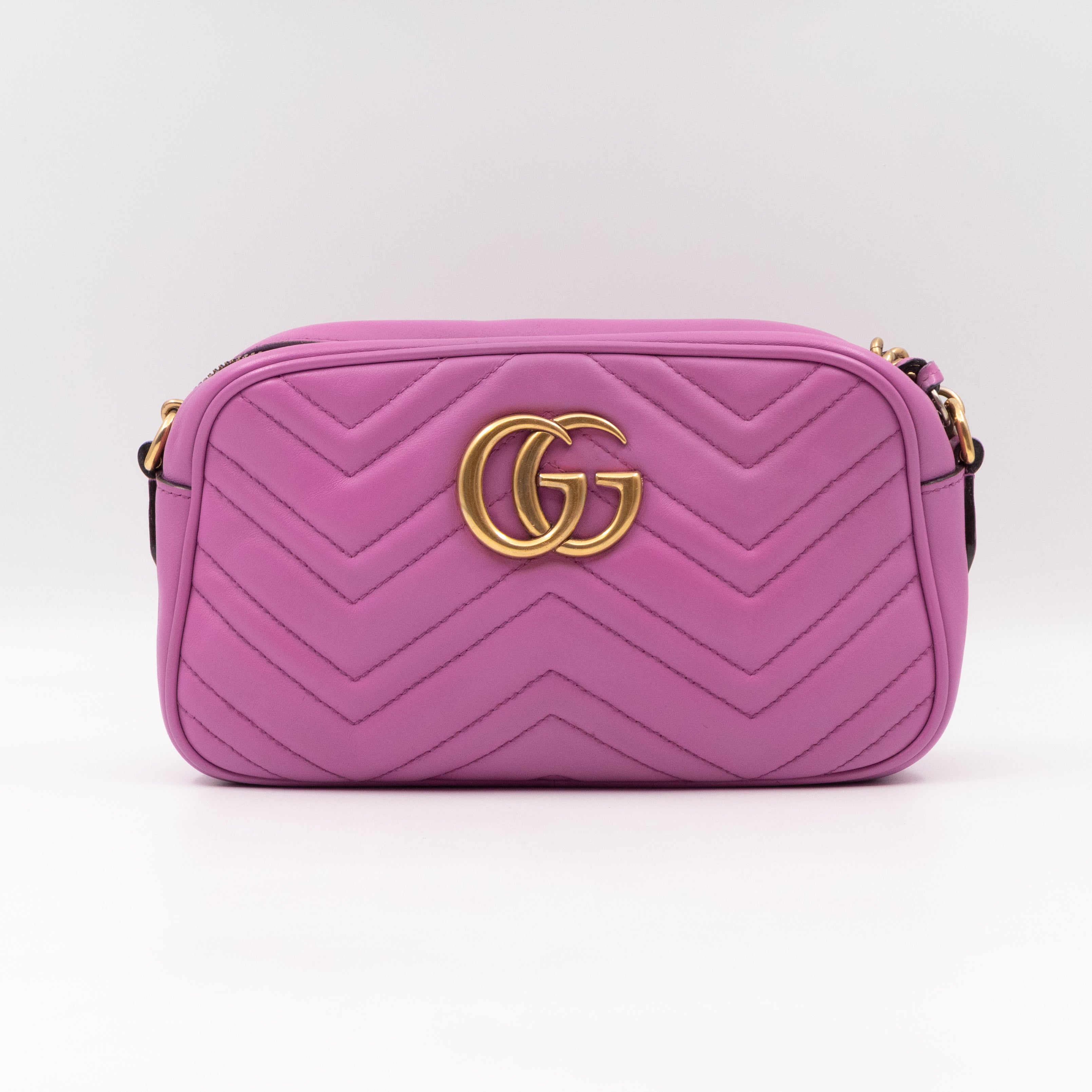 GG Marmont Small Matelasse Pink Leather