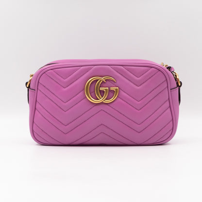 GG Marmont Small Matelasse Pink Leather