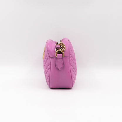 GG Marmont Small Matelasse Pink Leather