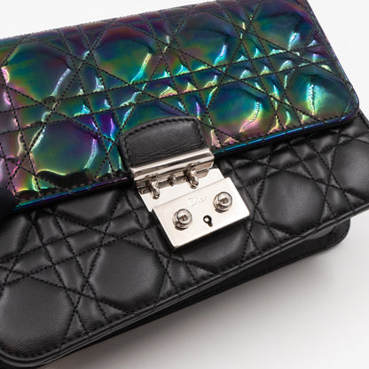 Miss Dior Promenade Pouch Bag Metallic Iridescent Patent & Black Calfskin